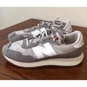 New Balance 237 Shoes Sneakers Boys Size 6 M Gray Casual GS237PE MINT